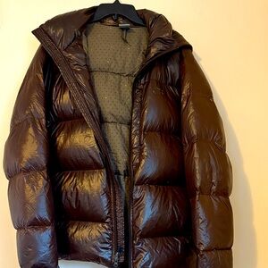 Nike women Shiny Brown Puffer Jacket large